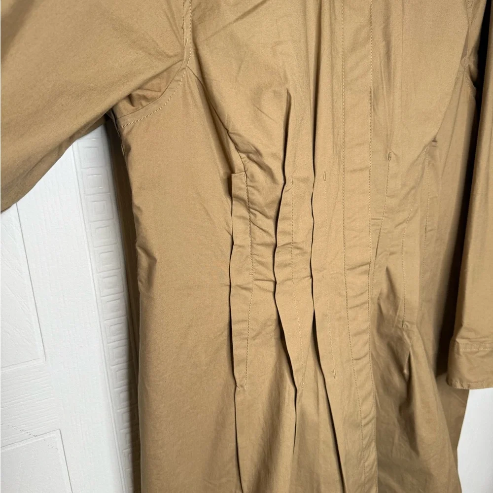 Pilcro Pintuck Mini Shirt Dress Pleated Tan Women's 1X Anthropologie Plus NWOT - Picture 8 of 16